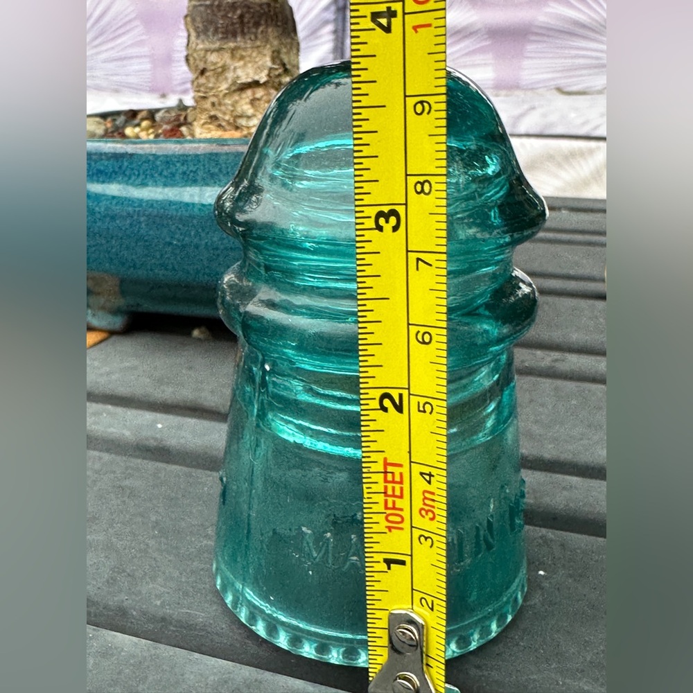 Hemingray No 9 Aqua Glass Insulator Vintage - Picture 4 of 4